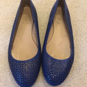 J.crew royal blue laser cut-out flats